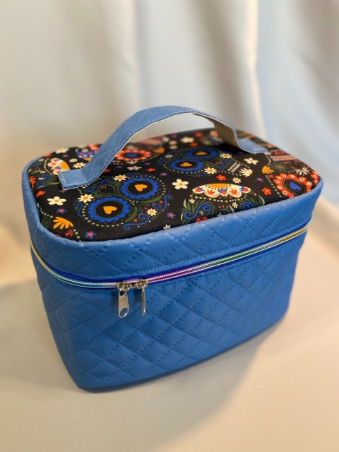 Kosmetyczka czaszki i błękit rozmiar L