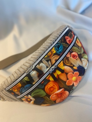 Nerka Luna z tkanin welurowych jesienne kwiaty rozmiar L