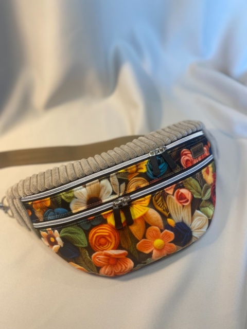 Nerka Luna z tkanin welurowych jesienne kwiaty rozmiar L