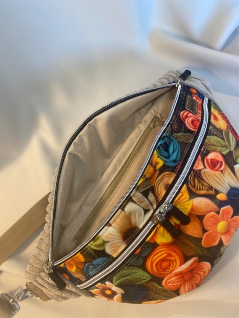 Nerka Luna z tkanin welurowych jesienne kwiaty rozmiar L