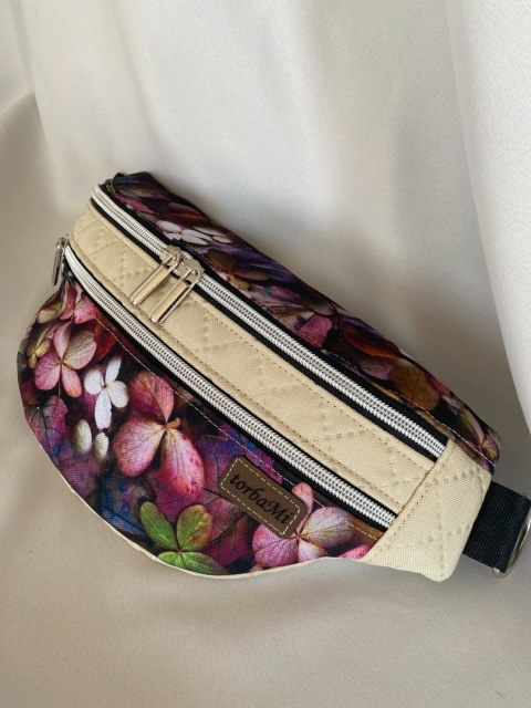 Nerka Luna z tkanin wodoodpornych hortensje i wanilia rozmiar M