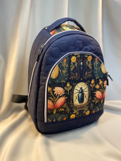 Plecak granat i żuczki NA ZAMÓWIENIE