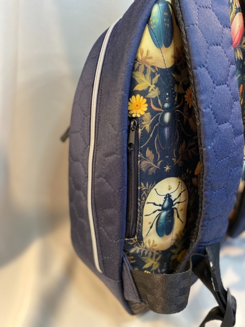 Plecak granat i żuczki NA ZAMÓWIENIE