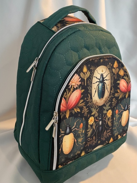 Plecak zieleń i żuczki