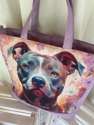 Torba plażowa Lawendowy Pitbull