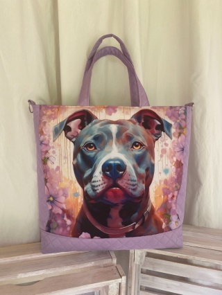 Torba plażowa Lawendowy Pitbull