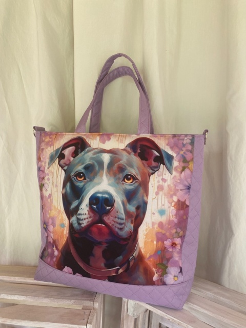 Torba plażowa Lawendowy Pitbull