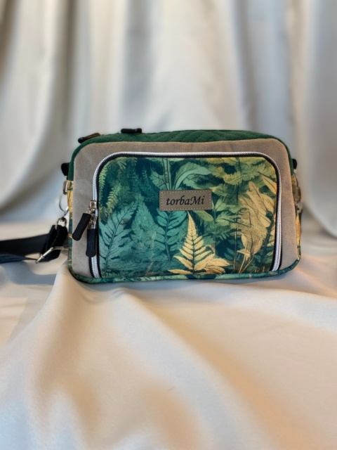 Torebka Tala z weluru tapicerskiego Paprocie - NA ZAMÓWIENIE