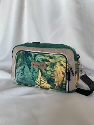 Torebka Tala z weluru tapicerskiego Paprocie - NA ZAMÓWIENIE