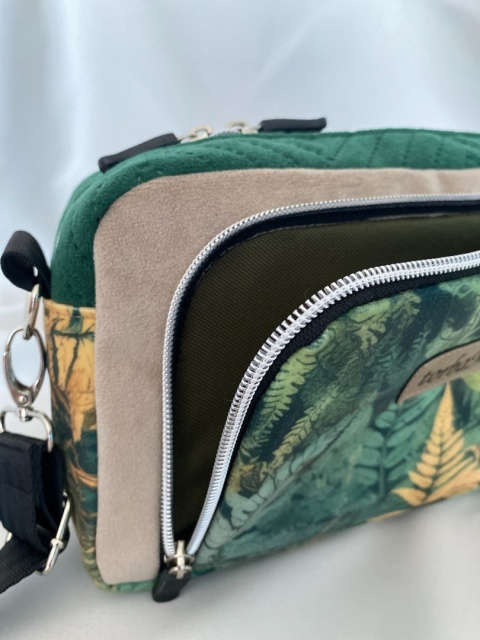 Torebka Tala z weluru tapicerskiego Paprocie - NA ZAMÓWIENIE