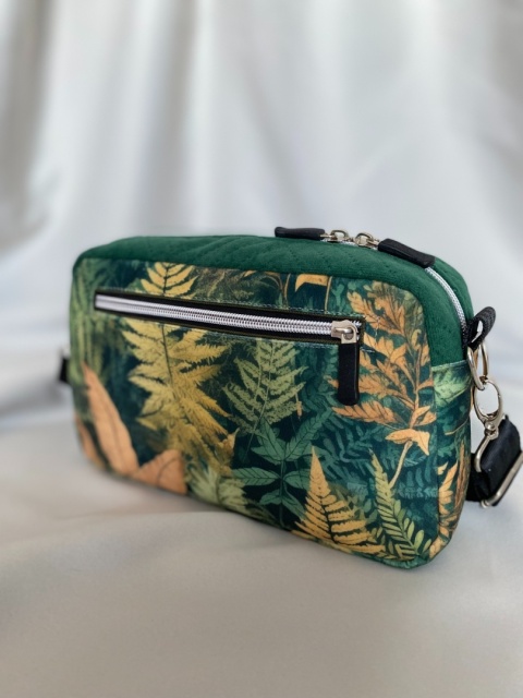 Torebka Tala z weluru tapicerskiego Paprocie - NA ZAMÓWIENIE