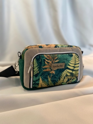 Torebka Tala z weluru tapicerskiego Paprocie