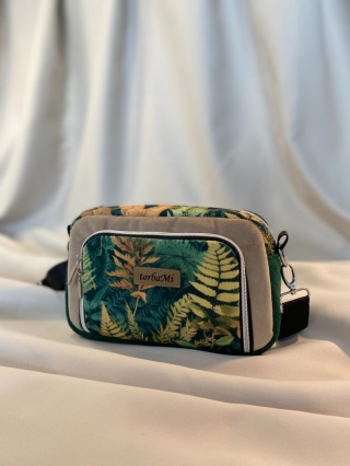 Torebka Tala z weluru tapicerskiego Paprocie