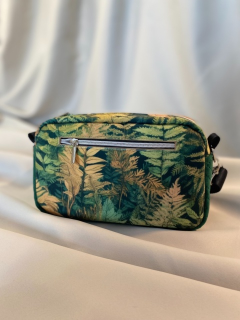 Torebka Tala z weluru tapicerskiego Paprocie