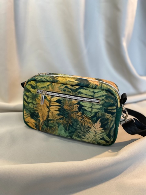 Torebka Tala z weluru tapicerskiego Paprocie