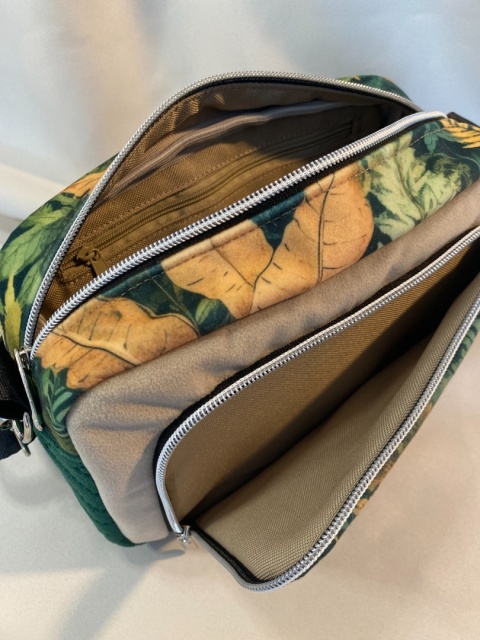 Torebka Tala z weluru tapicerskiego Paprocie