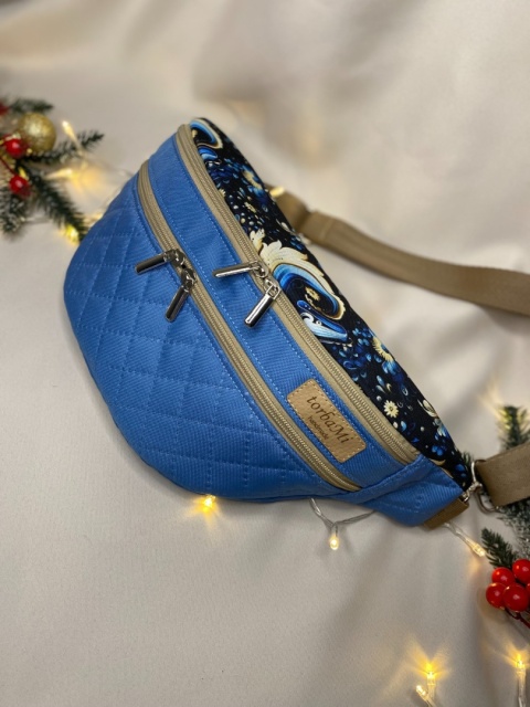 Nerka Luna z tkanin wodoodpornych zimowe wzory i błękit rozmiar L