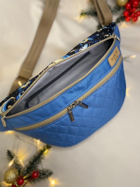 Nerka Luna z tkanin wodoodpornych zimowe wzory i błękit rozmiar L