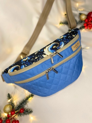 Nerka Luna z tkanin wodoodpornych zimowe wzory i błękit rozmiar L