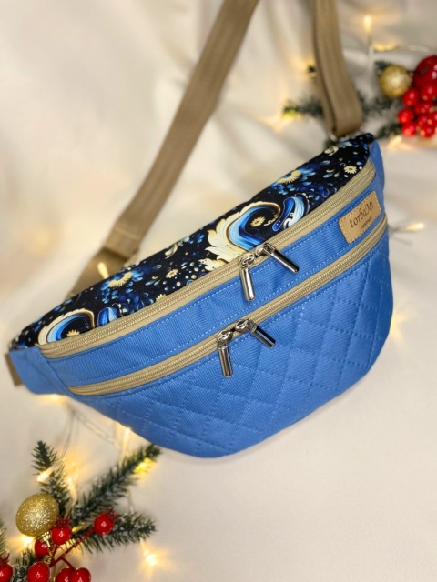 Nerka Luna z tkanin wodoodpornych zimowe wzory i błękit rozmiar L