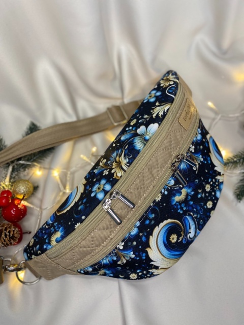 Nerka Luna z tkanin wodoodpornych zimowe wzory i karmel rozmiar L