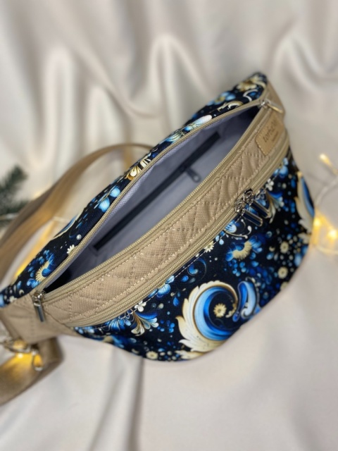 Nerka Luna z tkanin wodoodpornych zimowe wzory i karmel rozmiar L